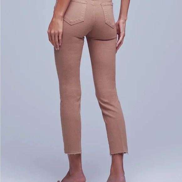 NWT L'AGENCE Sada High-Rise Crop Slim Pants Sepia 28 (4-6)